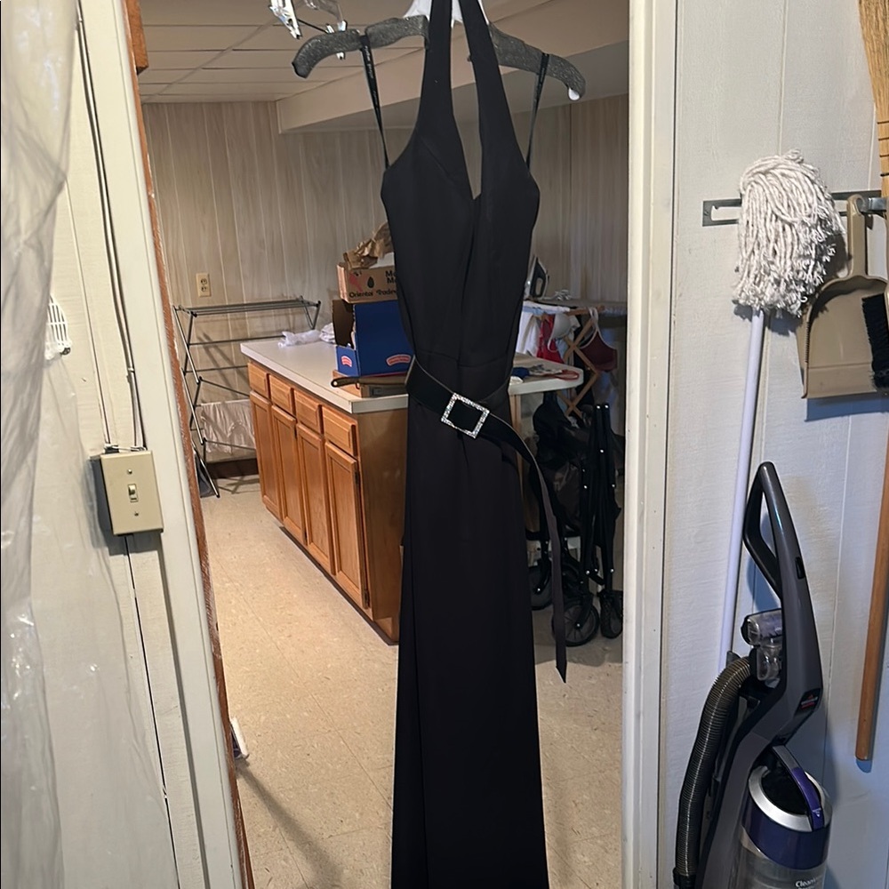 Elegant Black Halter Dress
